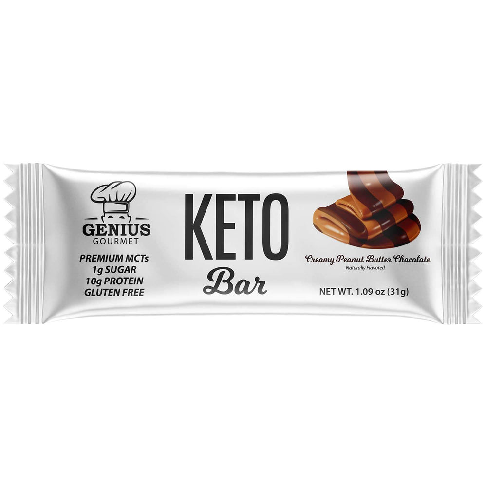 Genius Gourmet Keto Bar - Creamy Peanut Butter Chocolate